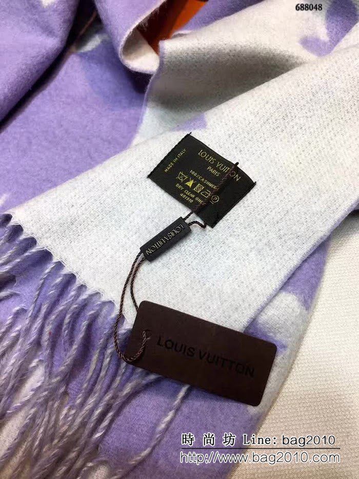 路易威登LV2018秋冬新款加厚羊絨圍巾 霍思燕款 688048 LLWJ6042